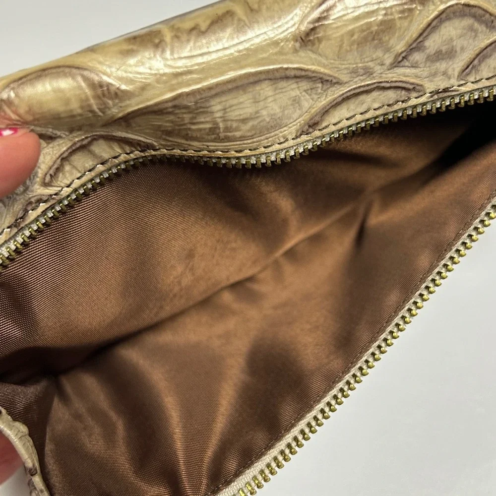 Brahmin Ady Leather Wallet Trifold fold Croc Alligator Embossed Checkbook Luxury - Picture 8 of 13
